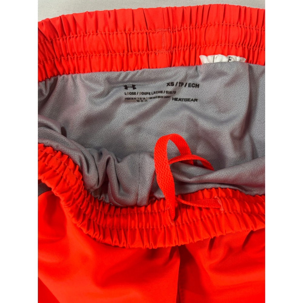 Under Armour Womens XS HeatGear Athletic Shorts Bundle Neon Orange Blue 2pk - Picture 2 of 16
